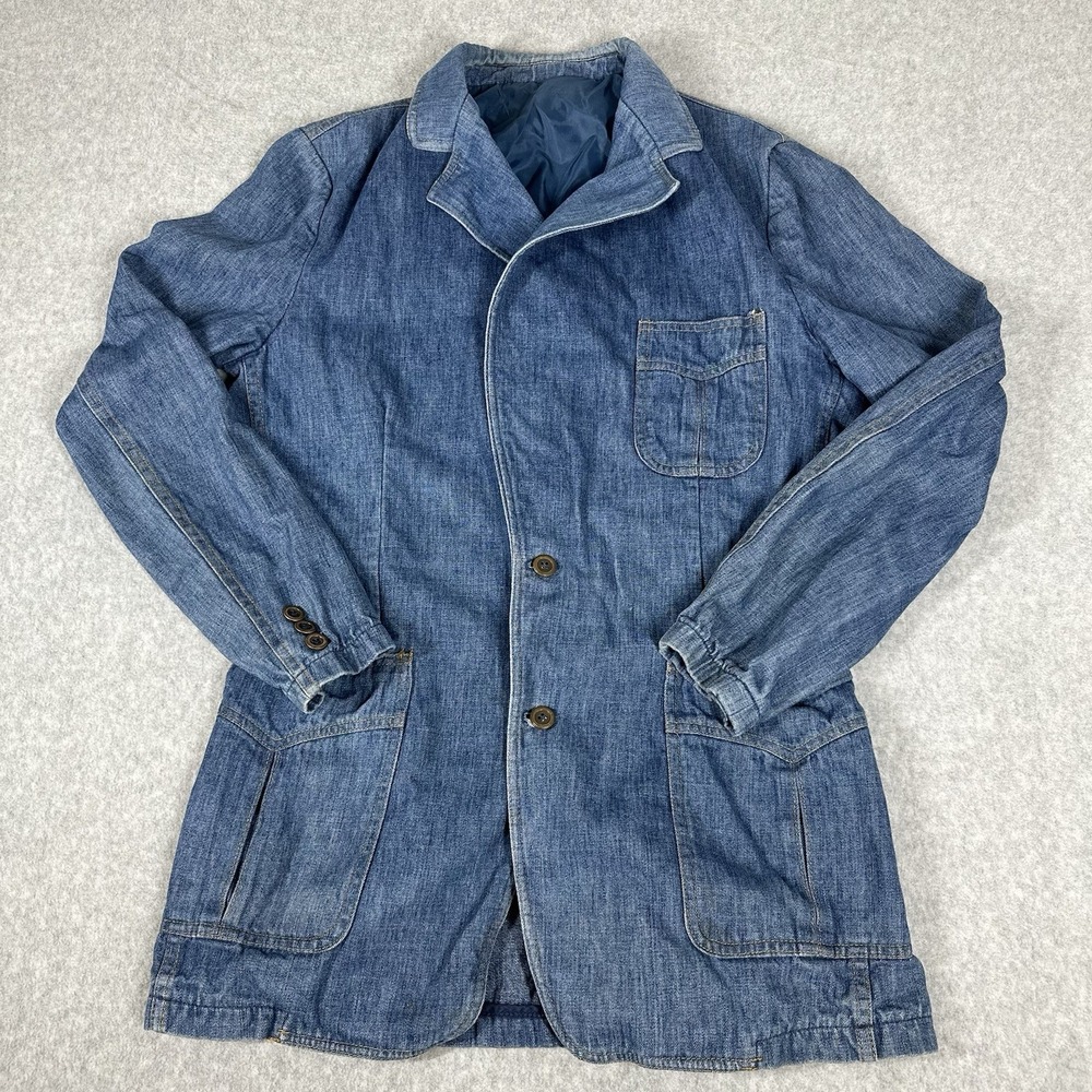 Lee Set Vintage 60s-70s Denim Suit Coat 42L USA Made Retro Disco RARE